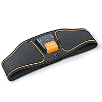 Beurer EM37 Abs Stimulator Toning Ab Belt, EMS Ab Machine with 40 Intensity Levels, Portable Ab Workout Equipment Belt Includes Reusable Water Electrodes and Batteries, Abdominal Exercise Machine