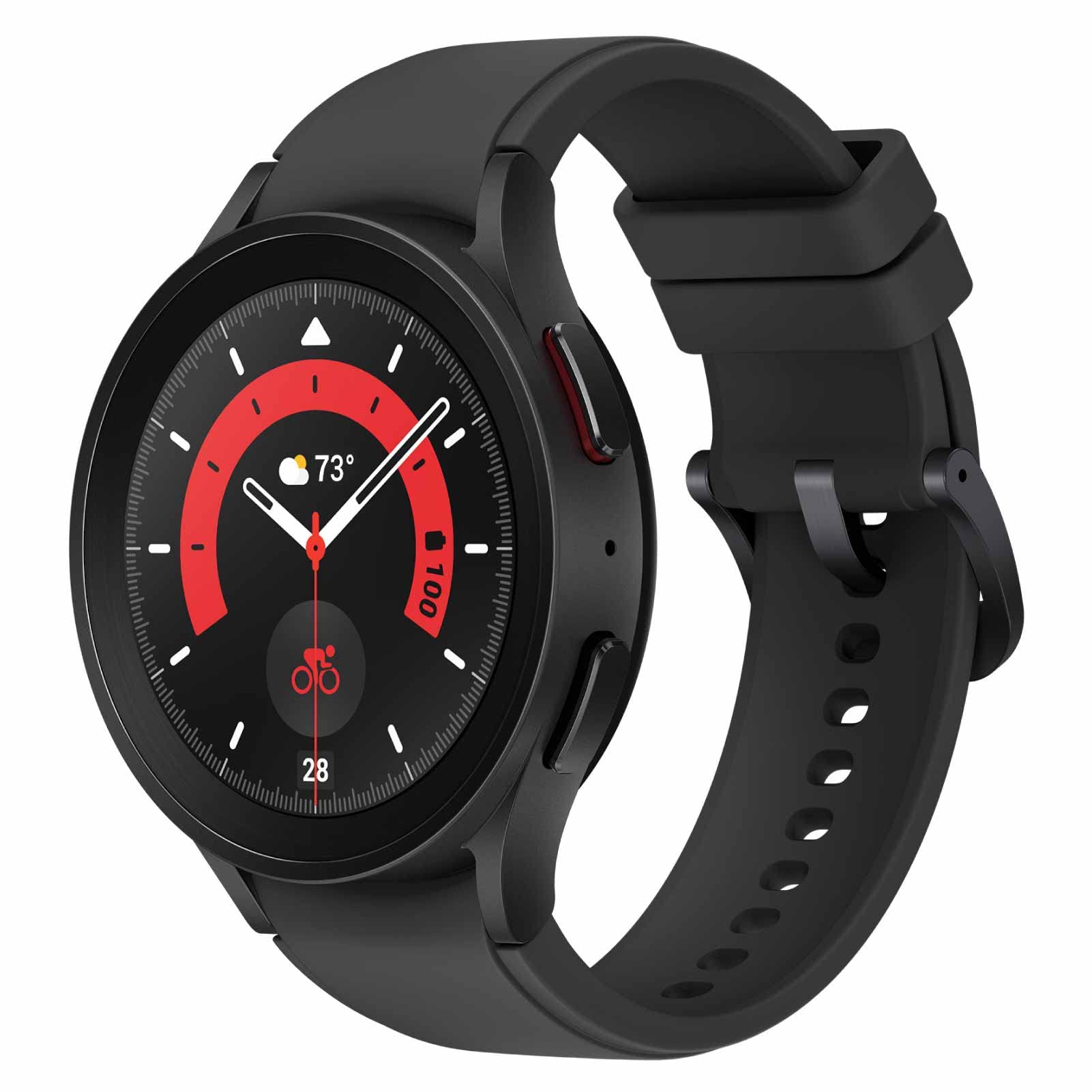 SAMSUNG Galaxy Watch5 Pro Bespoke Edition 45mm Bluetooth Smartwatch, Body, Health, Fitness, Sleep Tracker, Sapphire Crystal Glass, Titanium Frame, US Version, Black Ridge Sport Band, Black
