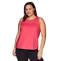 RBX Active Women's Plus Size Mesh Tank Top Breathable Yoga Tank Top for Women Fashion Tank Top with Mesh Detail Tunic Tank