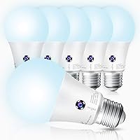 Dusk to Dawn Light Bulbs Outdoor, 5000K Daylight A19 LED Bulb 75W Watt Equivalent(10.5W), Automatic LED Dusk to Dawn Light Bulbs for Front Porch 6 Pack, Outdoor Indoor, UL Listed,