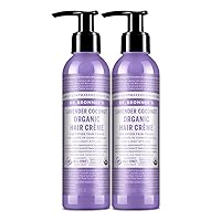 Dr. Bronner's - Organic Hair Crème - Lavender Coconut, Leave-In Conditioner & Styling Cream, Made w/Organic Oils, Hair Cream Supports Shine & Strength, Nourishes Scalp, Non-GMO (6oz, 2-Pack)