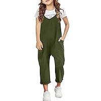 Toddler Romper Boy Girls Casual Sleeveless Jumpsuits Spaghetti Strap Loose Overalls Rompers Long Pants (AG, 6-7 Years)