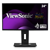ViewSonic VG2448-PF 24 Inch IPS 1080p Ergonomic Monitor with Built-In Privacy Filter HDMI DisplayPort USB and 40 Degree Tilt, blue