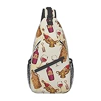 Red Wine Cross Chest Bag Diagonally Travel Backpack, Light Travel, Hiking Single Shoulder Bag