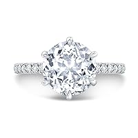 Riya Gems 2.50 CT Round Cut Colorless Moissanite Engagement Ring Wedding Band Gold Silver Eternity Solitaire Ring Halo Ring Antique Anniversary Promise Bridal Ring