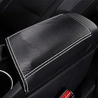 BOYOUS Car Armrest Cover Waterproof Center Console Pad Covers Scratch Resistance Full Protection Console Leather Arm Rest Protector fit for Hyundai Elantra 2021 2022 2023 2024（Carbon Fiber）