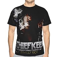 Chief Rapper Keef Singer Finally Rich T Shirt Men's Classic Sports Tee Crew Neck Short Sleeve T-Shirts Black