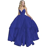 Spaghetti Sparkly Tulle Prom Dresses for Teens Evening Party Formal Gowns Puffy Tieded Sweet 16 Dresses