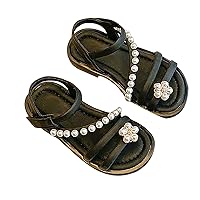 Kids Sandal Sandals Casual Open Toe Pearl Flower Design Light Weight Adjustable Straps Toddler Girls Sandals Size