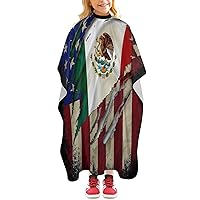 Vintage USA Mexico Flag Professional Barber Cape Kids Hair Cutting Cape Haircut Apron Hairdressing Accessories for Hair Cuts