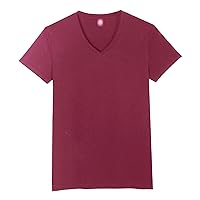 Mens Moisture Wicking Athletic Performance T-Shirt Cotton Classics V-Neck Short Sleeve Crewneck Lightweight Tee Top