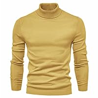 Men's Casual Solid Color High Neck Warm Slim Fit Plus Size 6XL Knitted Pullover Sweaters