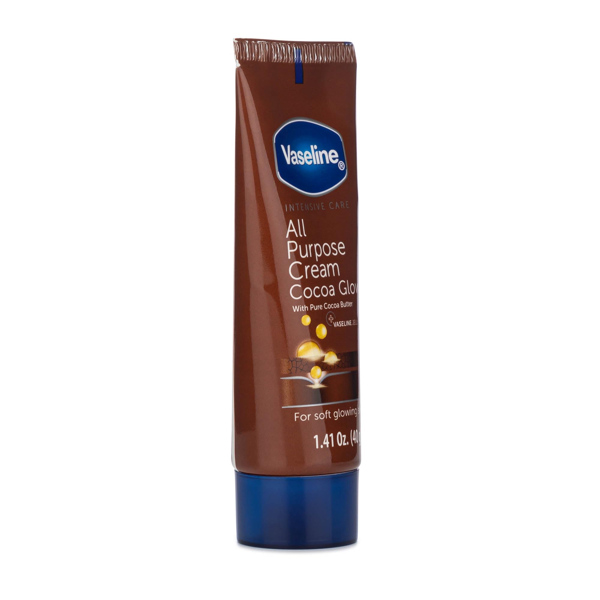 Vaseline All Purpose Cream Cocoa Glow, with Pure Cocoa Butter, 6-Pack, 1.41 FL Oz Each, 6 Tubes