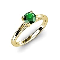 Emerald Solitaire Ring 0.95 ct in 14K Yellow Gold