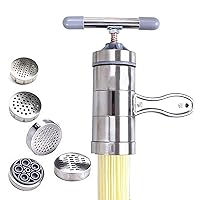 Manual Pasta Maker Household Noodle Machine Heavy Duty Stainless Steel Dough Roller 5 Different Molds Kitchen Cooking Tools