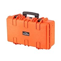 Monoprice Weatherproof Hard Case - 22 x 14 x 8 Inches, With Customizable Foam, Shockproof, IP67, Ultraviolet And Impact Resistant Material, Orange - Pure Outdoor Collection
