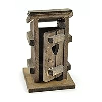 Mini Garden Wood Outhouse 3.5 Inch 1Pc