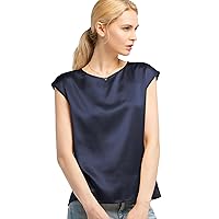 LilySilk Silk Blouse for Women Short Sleeve Summer Cool Comfy Charmeuse Silk Tops for Ladies
