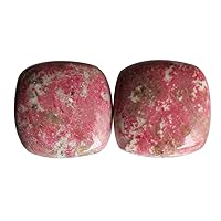 18x18mm Square Shape Beautiful Natural Pink Thulite Cabochon, Jewellery Making, Thulite Gemstone Suppliers, Best Price, Smooth Polished