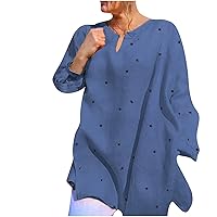 Women's 2023 Casual V Neck Long Sleeve Tops Stars Graphic Print Loose Fit Fall Fashion Pullover Shirts Tunic Blouses