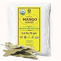 2.6oz Mango Leaves, Hojas De Mango Entera, All Natural Dried Mango Leaves, Loose Leaf Mango Fresh Tea, Organic Mango Leaf Tea, Caffeine free, Non-GMO. Pack Of 1.