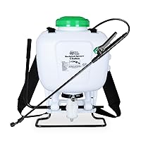4-Gallon Backpack Sprayer with Padded Shoulder Strap for Pests & Weeds, Watering Garden, and Spraying Plants, in Translucent White by RealWork