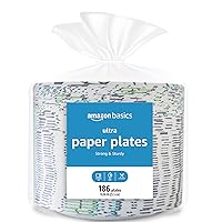 Ultra Paper Plates, 10.06 Inch, Disposable, 372 Count (2 pack of 186), (Previously Encore)