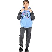 Girls Tracksuit Love Print Hooded Zipper Hoodie Bottom Jogging Suit Joggers 2 Piece Gift 5-13 Years
