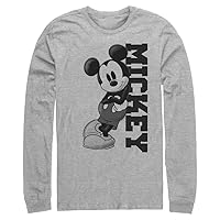 Disney Classic Mickey Lean Men's Tops Long Sleeve Tee Shirt