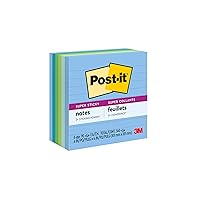 Post-it Super Sticky Recycled Notes, 4x4 in, 6 Pads, 2x the Sticking Power, Poptimistic, Bright Colors, 30% Recycled Paper (675-6SST)