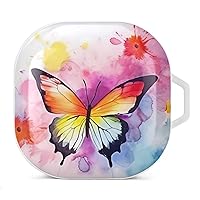 Watercolor Butterfly Printed Case Cover Compatible with Samsung Galaxy Buds 2 Pro/Galaxy Buds 2/ Galaxy Buds Pro/Galaxy Buds Live Protective Cases