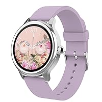 SMARTY2.0 - SW063B Smartwatch - Lilac Colour - Voice Assistant, Bluetooth Calls, 22 Sport Modes, Heart Rate Monitor - Silicone Strap - Size 39.8 x 10.5 mm (Lilac)