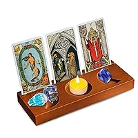Tarot Wooden Card Holder Stand,Tarot Reading Accessories Board, Wiccan Supplie for Display Your Daily Affirmation Cards Tarot Decor Pagan Wiccan Altar Supplies
