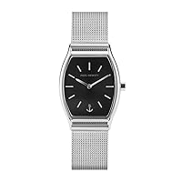 PAUL HEWITT Modern Edge Line Black Sunray - Stainless Steel Watch for Women with Graphite Strap in Silver, Black Dial