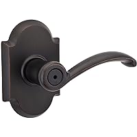 Kwikset Austin Interior Privacy Door Handle with Lock, Door Lever For Bathroom and Bedroom, Venetian Bronze Reversible Keyless Turn Lock, with Microban Protection