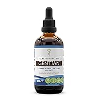 Secrets of the Tribe Gentian Alcohol-Free Liquid Extract, Responsibly farmed Gentian (Gentiana Lutea) Dried Root Tincture Supplement (4 FL OZ)