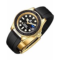 GUANHAO Men's Automatic Watch: Self Winding Mechanical Timepiece with Date, Luxury Unidirectional Rotating Bezel, Large Luminous Pointer, and Waterproof Design.