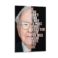 MOJDI Office Poster Warren Buffett Inspirational Quotes Wall Decor Posters (10) Canvas Painting Posters And Prints Wall Art Pictures for Living Room Bedroom Decor 24x36inch(60x90cm) Frame-style