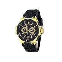 Gold Black Mens Watch Geneva Metal Oversized Designer Fashion Silicone Sport Chrono Wrist Boyfriend