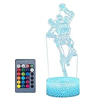 3D Night Light Toys Gifts for Kids Changeable LED Table Lamp 3D Illusion Light Touch Switch Remote Control- USB Power/7 Colors Light Decorative Bedside Table Lamp……