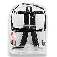 Transparent Security Clear Backpack Sports Events Bag w/Black Trim
