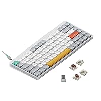 nuphy Air75 V2 Portable 75% Mechanical Keyboard,Wireless Keyboard,Supports Bluetooth/2.4G/USB-C RGB Gaming Keyboard,Compatible with Windows/Mac OS/Linux Systems White-Gateron Brown Switch