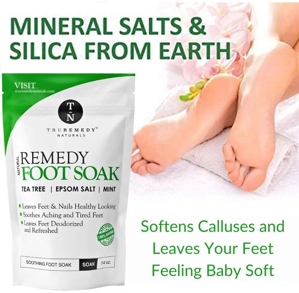 Remedy Soap Tea Tree Oil Body Wash + Tea Tree Oil Foot Soak with Epsom Salt Mint, Helps Body Odor, Athlete’s Foot, Jock Itch, Ringworm, Yeast Infections, Skin Irritations, Soothes Sore Tired Feet