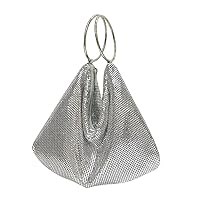 Shimmering Metal Mesh Evening Bag Knotted Shoulder Strap Women Evening Shiny Hobo Metallic Purse