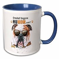 3dRose Funny Bulldog in Sunglasses for the Greatest HuMOM Mothers Day - Mugs (mug-379196-11)