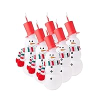Packed Party Fun Novelty Snowman Drink Sipper Bottles Cup, Christmas Decoration for Party 30 ounces, Set of 6