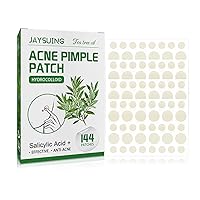 JAYSUING 144Pcs Acne Pimple Patches Translucent Matte Hydrocolloid S cylic Acid Tea Tree Oil for in d Acne Imp Whiteheads
