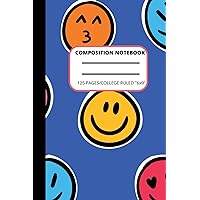 Composition Notebook and Journal: Smiley Faces Aesthetics,College Ruled with 125 pages, 
