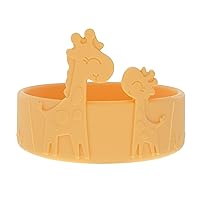 Nuby Animal Friend Silicone Round Bowl - BPA-Free Toddler Bowl - 6+ Months - Yellow Giraffe Bowl