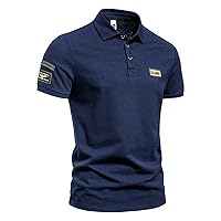 Mens Golf Shirt Short Sleeve Casual Athletic Tops Slim Fit Turn Down Collar Tee Shirts Stylish Workout T-Shirt Top